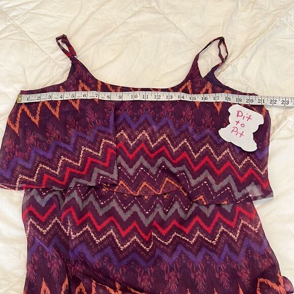 Faded Glory EUC purple zig zag print maxi dress adjustable straps fully lined - Picture 9 of 11